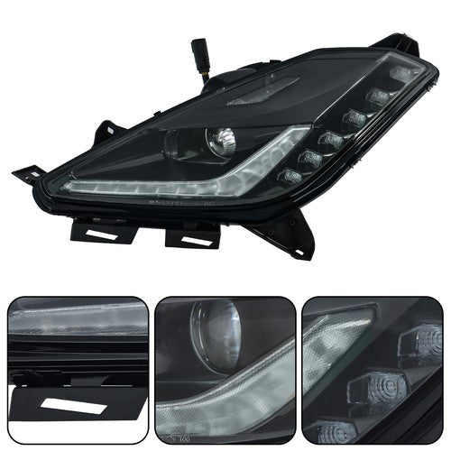 DURAFORCE Headlight For Chevrolet Corvette 2014-2018 2019 Driver Side Black HID W/Ballast