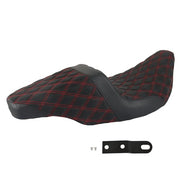 DURAFORCE Red Lattice Stitch Carbon Fiber Gripper Step 2 Up Seat For Touring 2008-2020