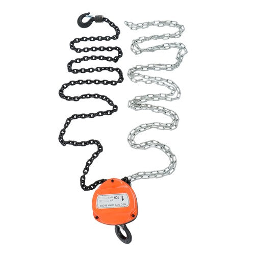 DURAFORCE Manual Chain Hoist | 1 Ton / 2200 lbs Capacity | 2 Hooks Red | 10ft / 3m Lift