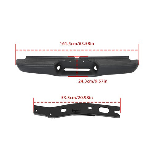 DURAFORCE Steel Complete Rear Steel Step Bumper Assembly New For Toyota Tacoma 1995-2004