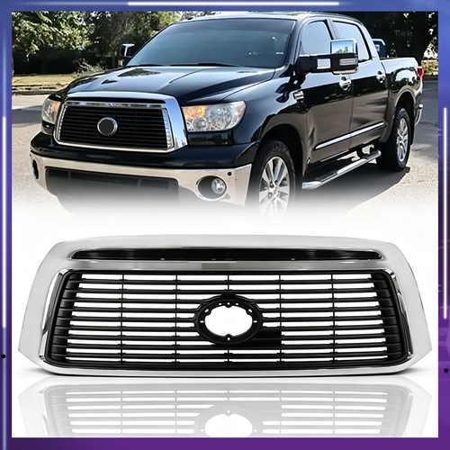 DURAFORCE Chrome Front Bumper Upper Grille Grill For 2010-2013 Toyota Tundra 53100-0C240