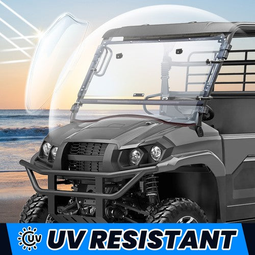 For 2019-2025 Kawasaki Mule Pro MX Front Flip Windshield Scratch Resistant