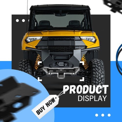 Front 2 Inch Receiver Hitch Plow Mount for Polaris Ranger 500 570 800 Midsize 09-24