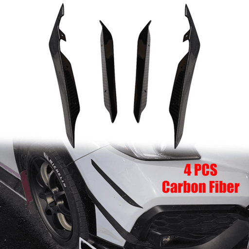 DURAFORCE 4PCS Carbon Fiber Front Bumper Side Blade Canard Fin For 22-24 Subaru WRX VB S4