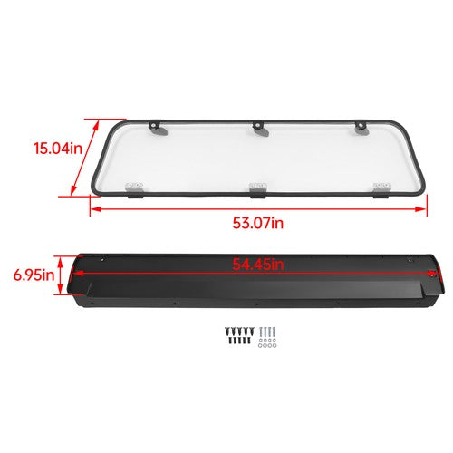 Rear Window Windshield Clear for Polaris General 4 1000 XP 4 1000 2016-2025