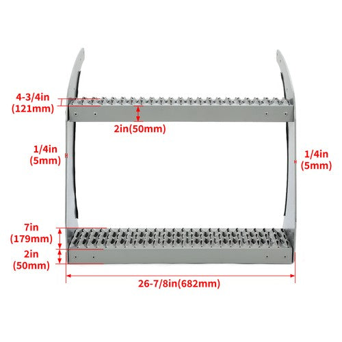 DURAFORCE 26" Fuel Tank Step For Peterbilt 389 All Models Silvery Non-Slip Fuel Tank Stair