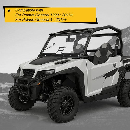DURAFORCE 3-IN-1 Scratch Resistant Flip Windshield For Polaris General 1000 / 4 (2016+)