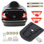 DURAFORCE 28L Universal Motorcycle Trunk Scooter Tail Box Helmet Luggage Case w/Tail Light