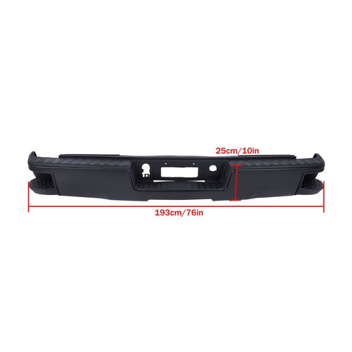 DURAFORCE W/o Sensor Holes Steel Black Rear Bumper For Chevrolet Silverado 1500 2014-2018