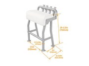 DURAFORCE 29in Aluminium White Boat T Top Leaning Post Seat S Size Long Cushion Universal