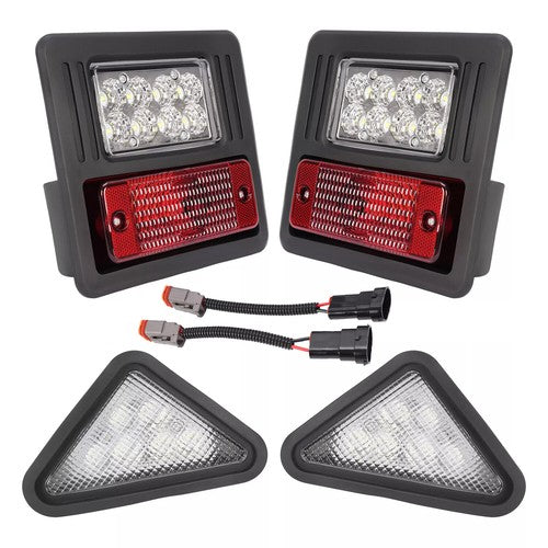 DURAFORCE 4x LED Headlight Tail Exterior Light Kit For Bobcat Skid Steer Loader Plastic