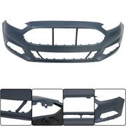 DURAFORCE NEW Primed Front Bumper Cover Fit For 2013 2014 2015 2016 Ford Fusion