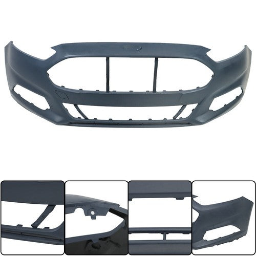 DURAFORCE NEW Primed Front Bumper Cover Fit For 2013 2014 2015 2016 Ford Fusion