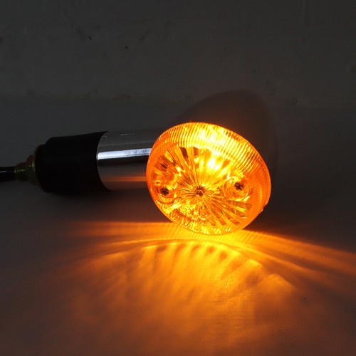 DURAFORCE 2×Amber Chrome Front Rear Turn Signal Blinker Indicator Light Motorcycle