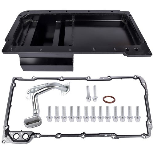 DURAFORCE New Black Front Sump Oil Pan Kit Aluminum for GM LS LS1 LS2 LS3 LS6 Engine 81004
