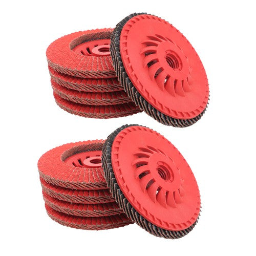 DURAFORCE 40 Grits Type 29 Ceramic Grinding Wheel (10 Pack) 4-1/2 x 7/8" Flap Sanding Disc