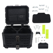 DURAFORCE With Black Armor Clock Model Aluminum Motorcycle Top Case Hard 45L Black Trunk