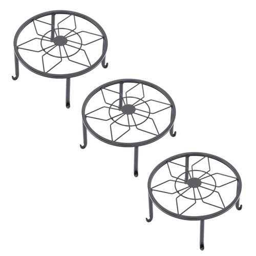 DURAFORCE 3PCS Plant Stand for Flower Pot Potted Holder Indoor Outdoor Metal 9in