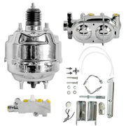 DURAFORCE 9" Chrome Brake Booster & 1 1/8th Master Cylinder & PV4 Disc For 68-82 Corvette