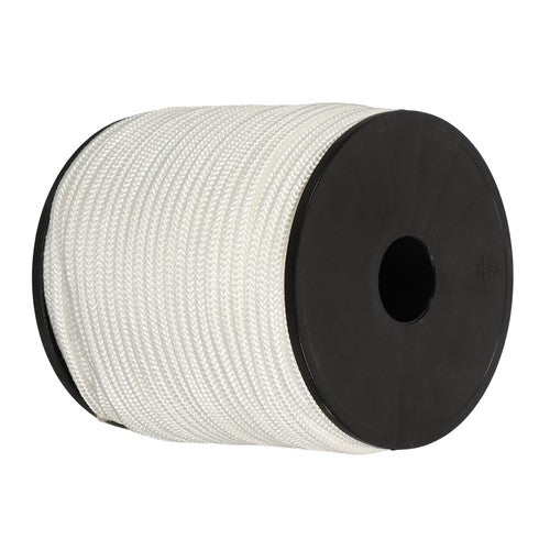 DURAFORCE 1/4 Inch 250ft White Nylon Solid Braid Rope Abrasion Resistance High UV