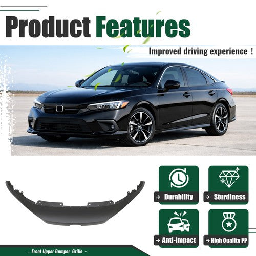 DURAFORCE Front Upper Bumper Grille Cover For Honda Civic 2022 2023 2024 HO1201105