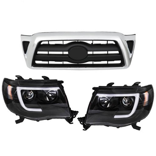 DURAFORCE Headlights Left&Right For Toyota Tacoma 2005-10 11 Front Bumper Grille Plastic