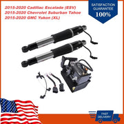 DURAFORCE Pair Rear Air Shock Struts + Compressor Pump For Chevy Tahoe GMC Yukon 2015-2019