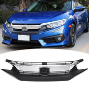 DURAFORCE Front Upper Bumper Chrome Grill Grille for 2016 2017 2018 for Honda Civic