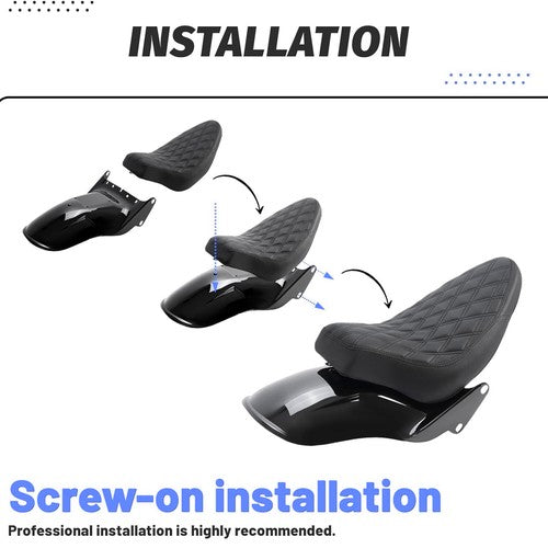 Short Rear Fender Black Seat For Harley Davidson Softail 06 17 200mm Tire