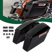 DURAFORCE Vivid Black Hard Saddlebags Saddle Bags For Harley Street Road King Glide 94-13
