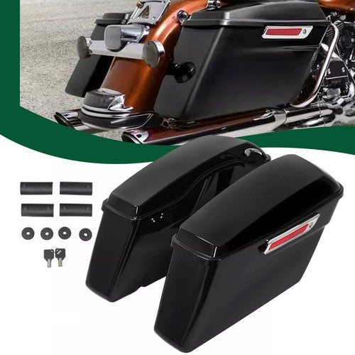 DURAFORCE Vivid Black Hard Saddlebags Saddle Bags For Harley Street Road King Glide 94-13
