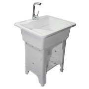 DURAFORCE 80 Freestanding Sink Commercial Laundry & Utility Room Sinks with Faucet White