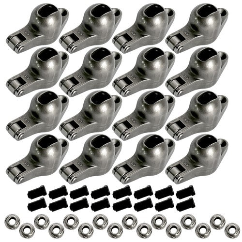 DURAFORCE Steel Roller Tip Rocker Arm Set w/Nuts & Balls for Chevy BBC 454 1.7 Ratio 7/16"