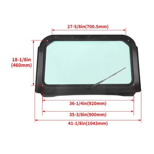 Full Glass Windshield With Wiper for 2008-2014 Polaris RZR 570 800 XP 900