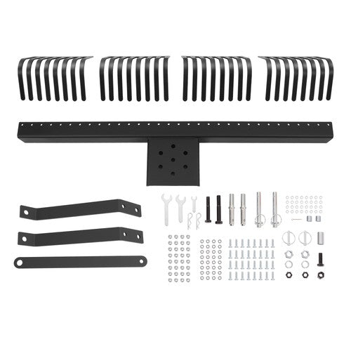 DURAFORCE 3 Point Landscape Rake 60" 5 FT For Cat 1 Tractor Loader Hookup 360° Rotation