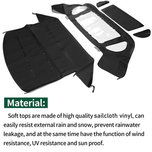 DURAFORCE For Mercedes R129 300SL SL500 600 90-02 Convertible Soft Top w/ Plastic Windows