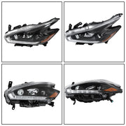 DURAFORCE Headlights Replacement Fit For 2018 Nissan Murano LH+RH Side Clear Lens Halogen