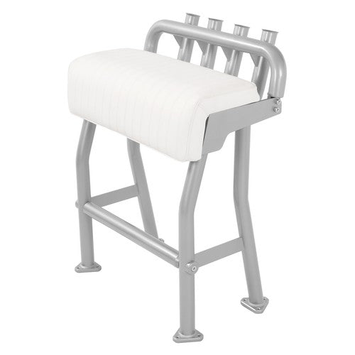 DURAFORCE 29in Aluminium White Boat T Top Leaning Post Seat S Size Long Cushion Universal
