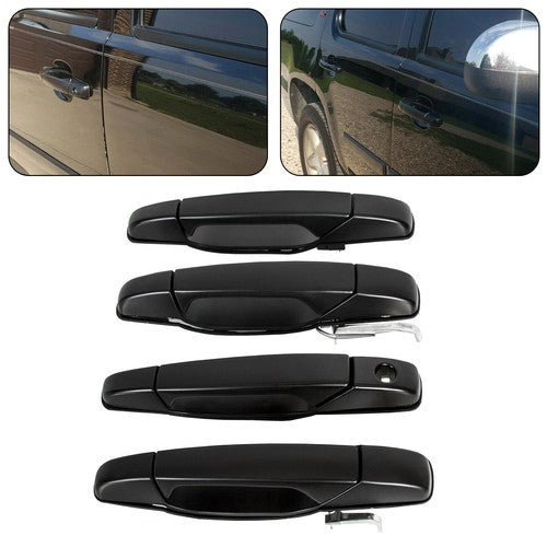 Set of 4 Black Door Handle for Chevy GMC Tahoe Yukon Sierra 2007 14