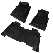 DURAFORCE Car Floor Mats Liner for Chevy Silverado Sierra Crew Cab 14-19 Front & 2nd Row