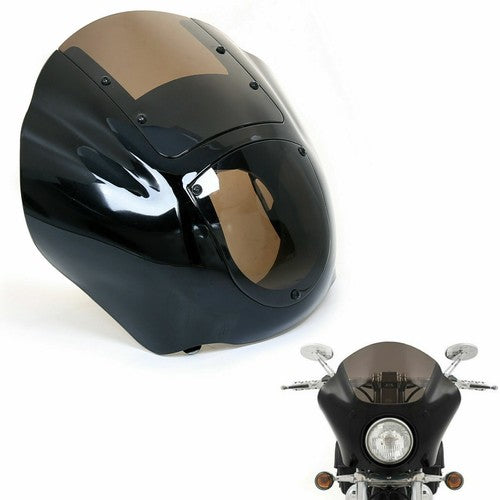 DURAFORCE Smoke Quarter Headlight Fairing Windshield For Harley Sportster 88-Up Dyna 95-05