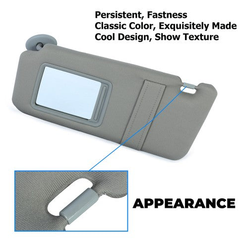 Gray Car Sun Visor Pair Left Right Side for Toyota Camry 2007-2011