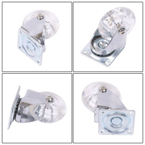 DURAFORCE 2Inch Caster Wheels 4 pieces Heavy Duty Alloy Steel + Rubber Casters white