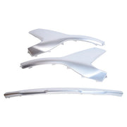 DURAFORCE Front Bumper Skid Plate Molding Deflector Silver For Hyundai Santa Fe 2021-2023