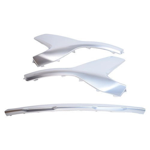 DURAFORCE Front Bumper Skid Plate Molding Deflector Silver For Hyundai Santa Fe 2021-2023