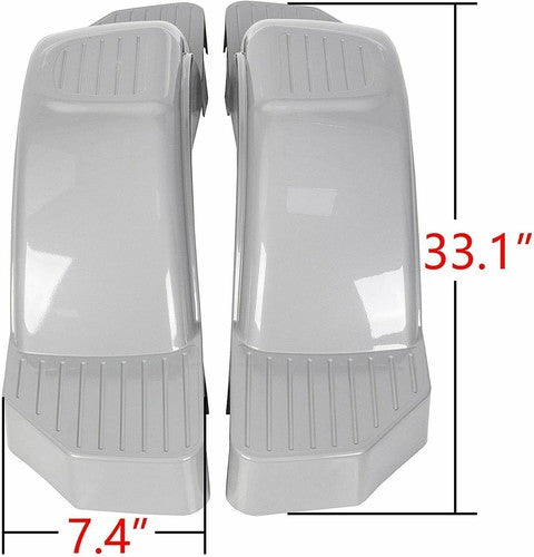 DURAFORCE For 12" Wheels Tires Skirt Boat 2PCS Gray Single Axle Trailer Fenders w/ Steps