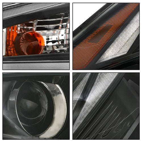 DURAFORCE Headlights Replacement For Hyundai Elantra 2021-2022 LH+RH Clear Black Halogen