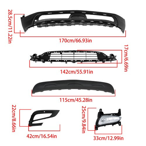 DURAFORCE Black Plastic Front Bumper Complete With Grills For Buick Encore 2017-2022 New