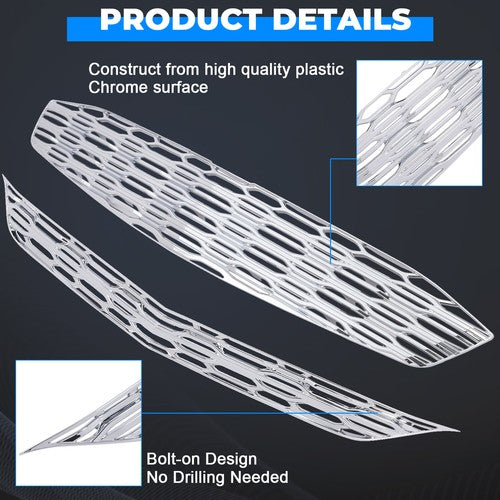 Chrome Snap On Grille Overlay Grill Covers Inserts for 2016 2018 Chevy Malibu