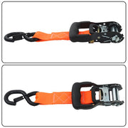 DURAFORCE 4 Pack Steel Ratchet Strap Fracture Strength 5208lbs 1.6in*8ft with S Hooks